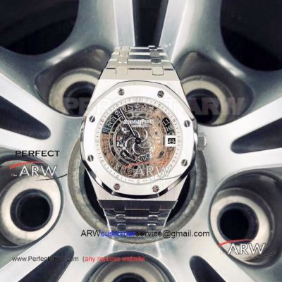 Perfect Replica Audemars Piguet Royal Oak Skeleton Watches SS White Dial